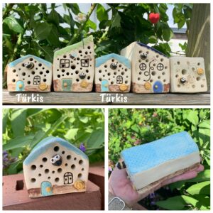 Bienenstein Bienenhaus Türkis für Wildbienenarten