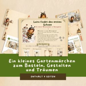 Rennbiene Loira findet den ersten Schnee – Digitales Bastelset zum Thema Naturgarten