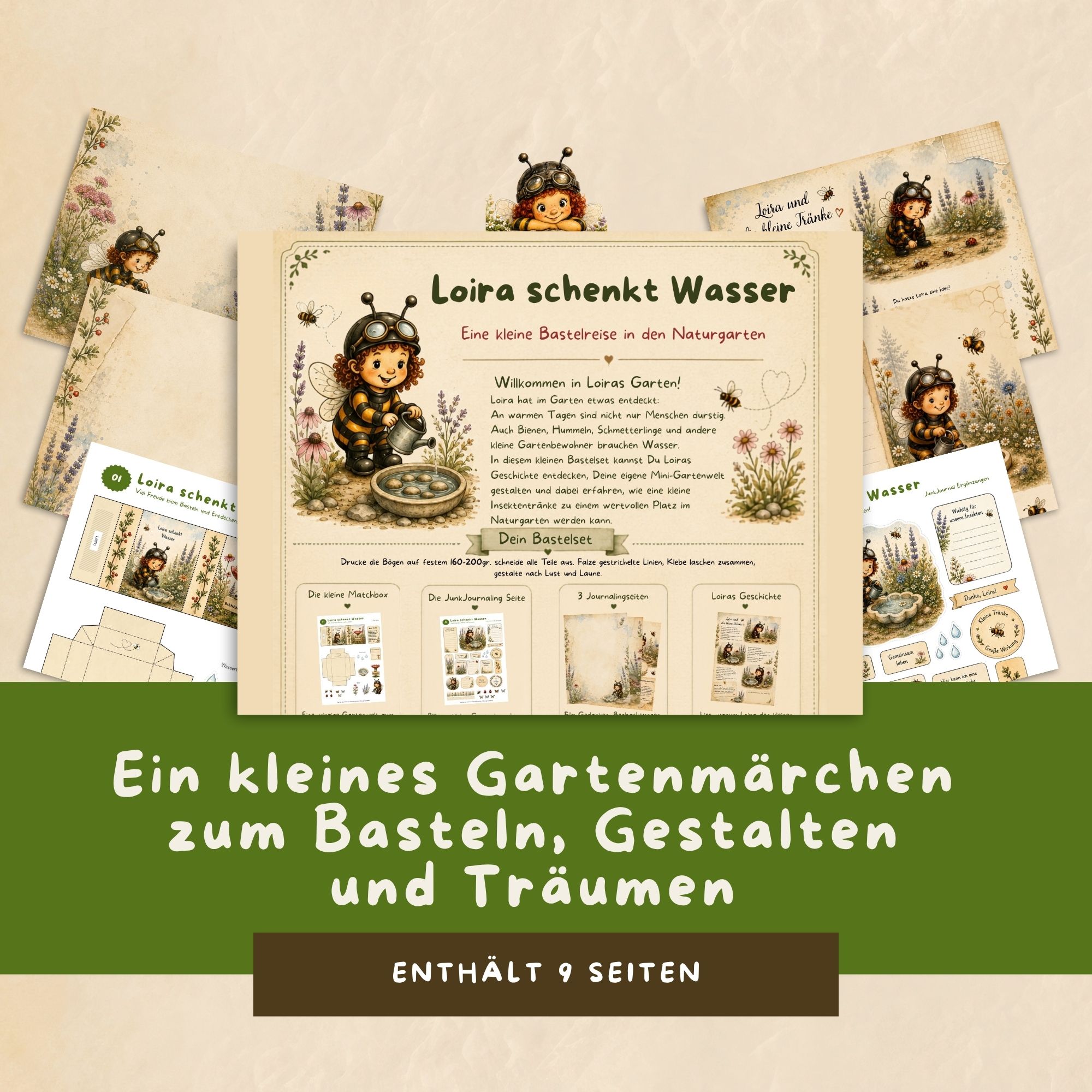 digitales Bastelset Matchbox Loira schenkt Wasser