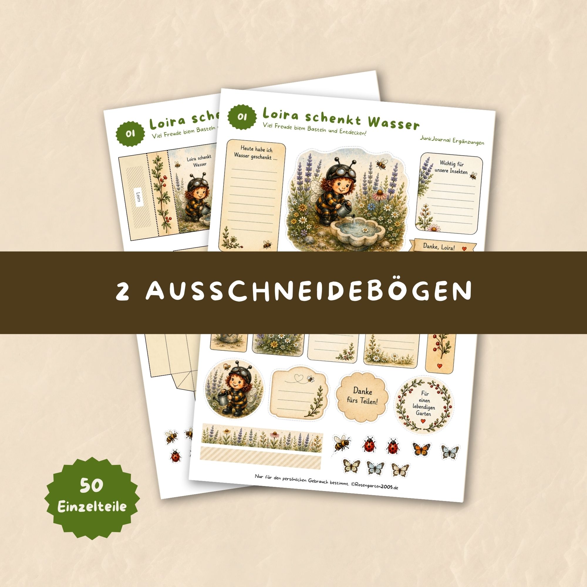 digitales Bastelset Matchbox Loira schenkt Wasser