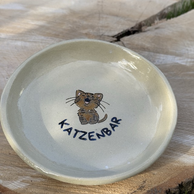 Katzenbar aus Keramik – Trink- und Futternapf mit niedlicher Katze – Bild 5