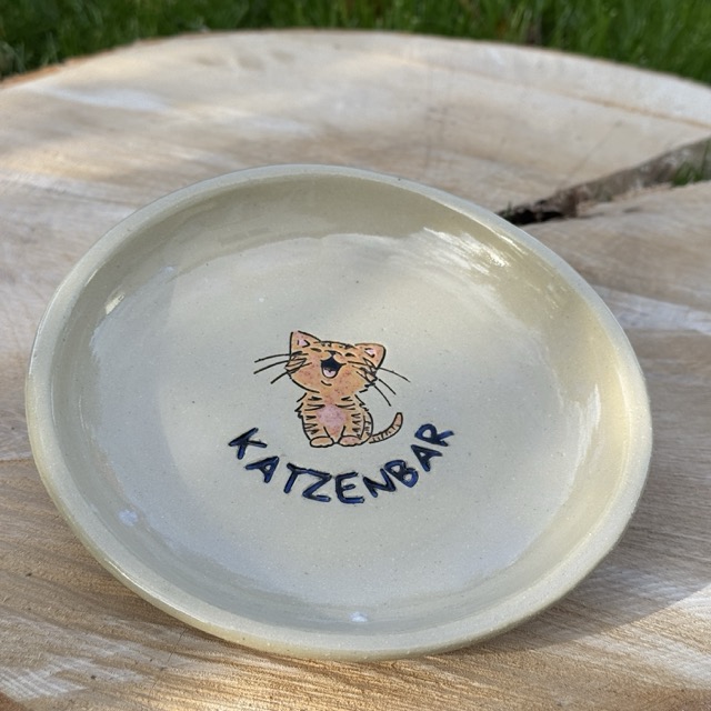 Katzenbar aus Keramik – Trink- und Futternapf mit niedlicher Katze – Bild 4