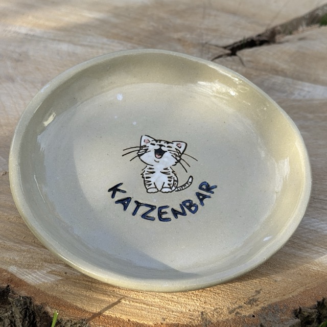 Katzenbar aus Keramik – Trink- und Futternapf mit niedlicher Katze – Bild 6