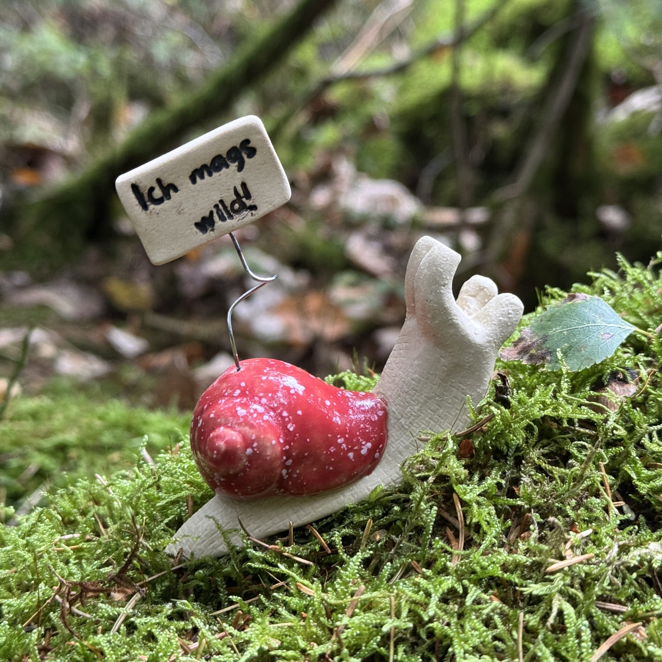 Freche Gartenschnecken mit Sprüchen aus Keramik – Bild 8