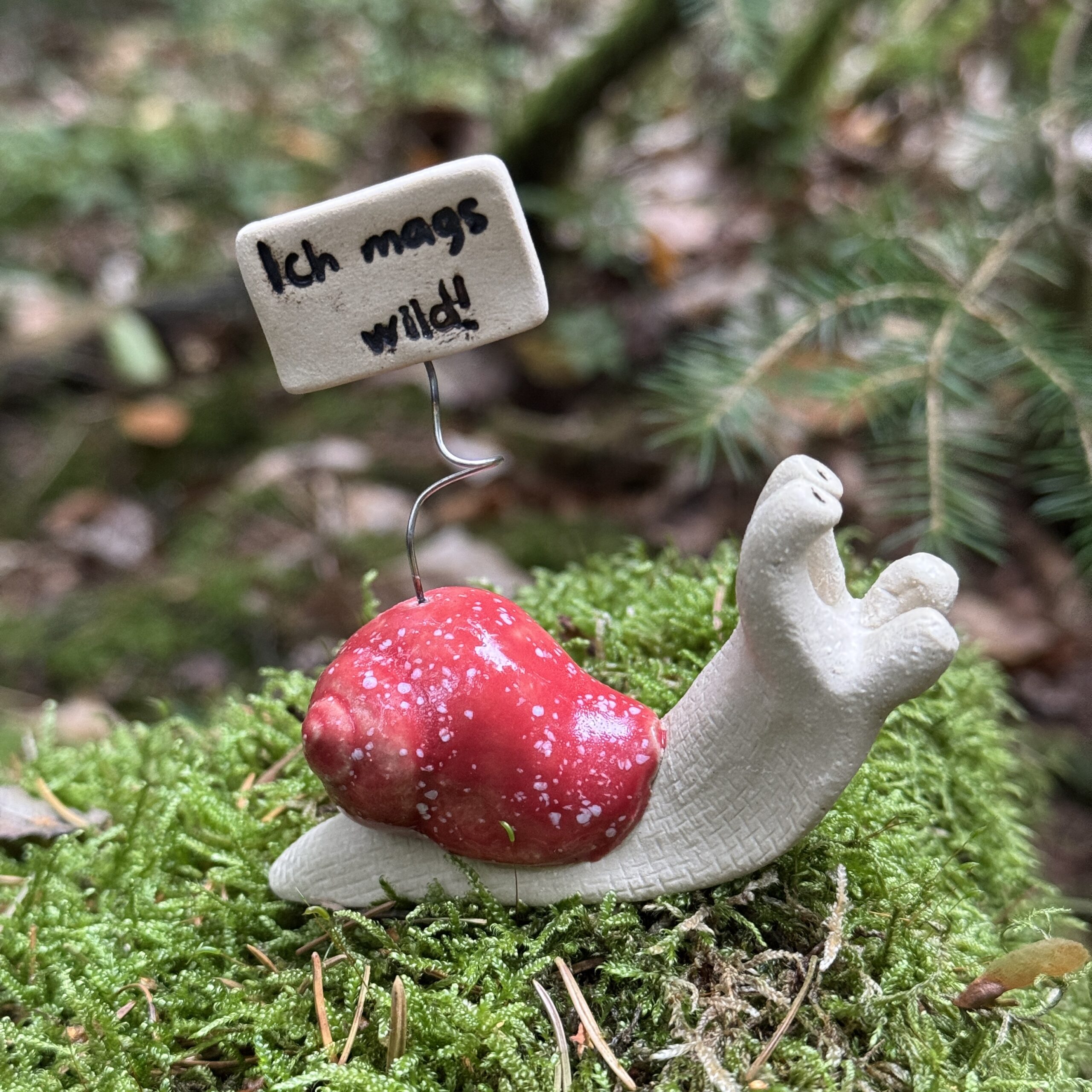 Freche Gartenschnecken mit Sprüchen aus Keramik – Bild 4