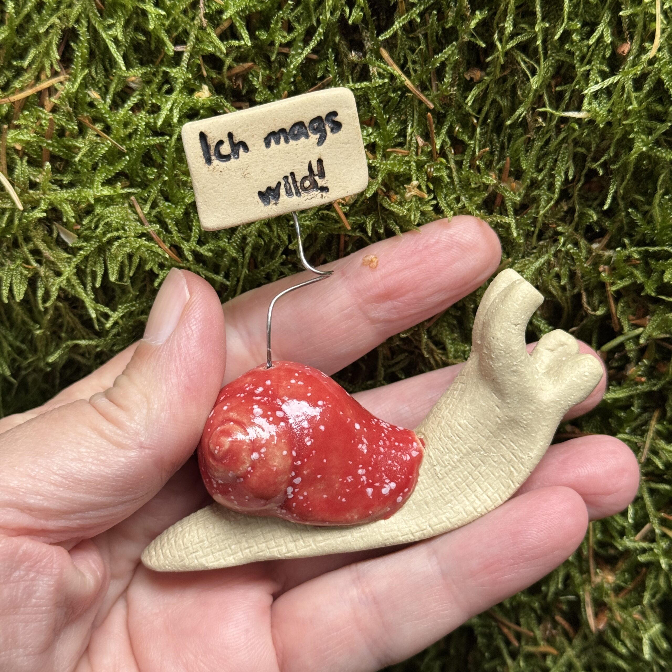 Freche Gartenschnecken mit Sprüchen aus Keramik – Bild 5
